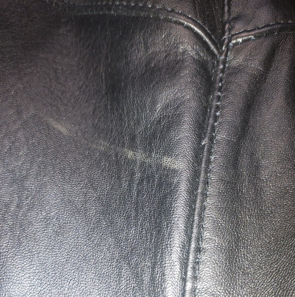 Black Genuine Leather Pants, Old Mill High Quality 15-Inch Waist 32-Inch Inseam - Picture 13 of 16
